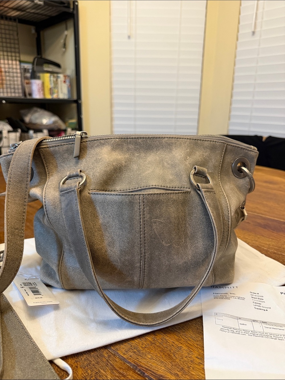 Hammitt Women’s Medium Daniel Leather in Brushed Pewter - Picture 3 of 17